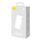 Airpow 20 W 10 000 mAh-s power bank 30 cm-es USB-A–USB-C kábellel – fehér 8