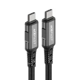 USB-C – USB4 PD3.1 5A kábel adatátvitelhez és 4K videóhoz, 1 m – szürke-fekete 3