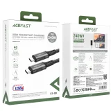 USB-C – USB4 PD3.1 5A kábel adatátvitelhez és 4K videóhoz, 1 m – szürke-fekete 5
