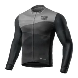Langärmliges Radtrikot für Frühling/Sommer, Größe M – schwarz