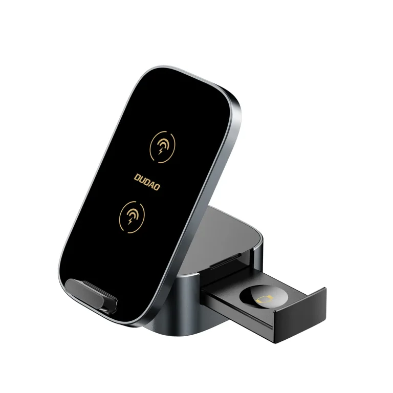 3 az 1-ben A11Pro+ 15 W-os induktív töltő telefonhoz, okosórához és fülhallgatóhoz – fekete