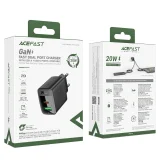 A78 GaN USB-A USB-C PD 20 W-os fali töltő – fekete 5