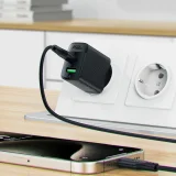 A78 GaN USB-A USB-C PD 20 W-os fali töltő – fekete 6