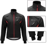 Kurtka sportowa wiatroszczelna rowerowa kolarska do -10C rozmiar L - czarna 2
