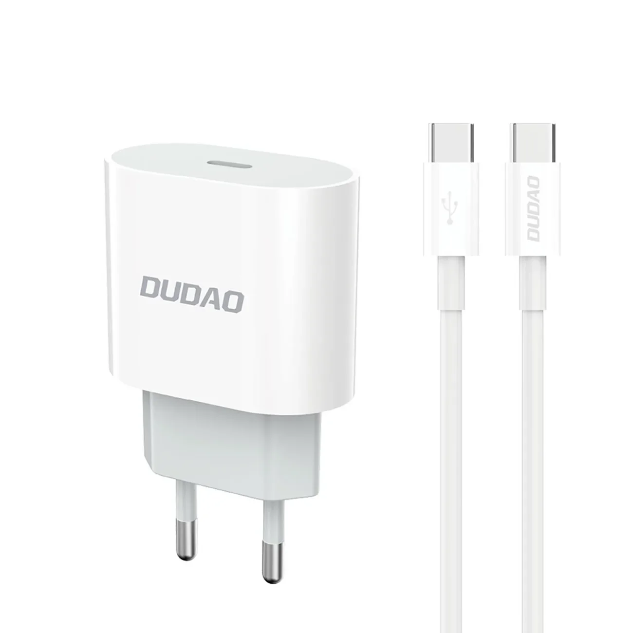 Kis A14EUC PD 20 W USB-C fali töltő + USB-C kábel – Fehér Kis A14EUC PD 20 W USB-C fali töltő + USB-C kábel – Fehér