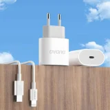 Kis A14EUC PD 20 W USB-C fali töltő + USB-C kábel – Fehér 2