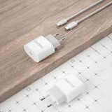 Kis A14EUC PD 20 W USB-C fali töltő + USB-C kábel – Fehér 7