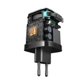 GaN 65 W-os USB-A/USB-C fali töltő beépített USB-C kábellel – fekete 4