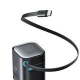GaN 65 W-os USB-A/USB-C fali töltő beépített USB-C kábellel – fekete 5