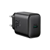 USB-C PD QC 20 W-os fali töltő – fekete