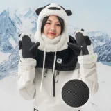 Skijačke rukavice Panda za djecu i odrasle, veličina S - crna/bijela 5