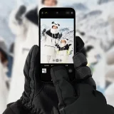 Finger Style vízálló érintőképernyős síkesztyű, M méret - fekete 2