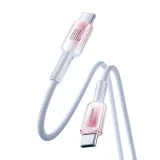 Crystal-Clear sorozat 60 W-os USB-C–USB-C kábel, 1,2 m, fehér 3