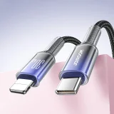 Crystal-Clear sorozat 30 W-os USB-C–iPhone Lightning kábel – 1,2 m – fekete 9