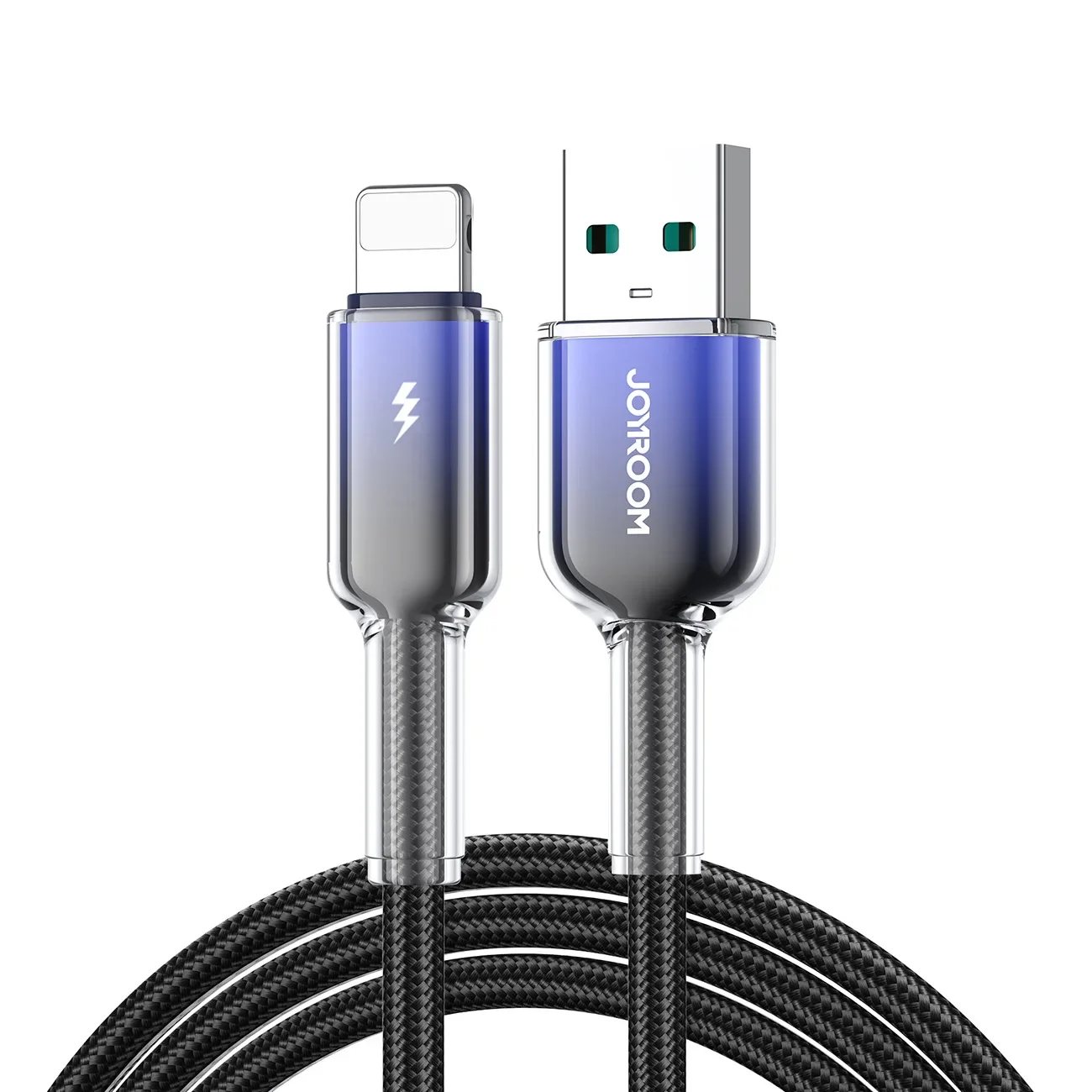 Crystal-Clear Series 3A USB-A – iPhone Lightning kábel, 1,2 m, fekete