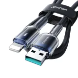 Crystal-Clear Series 3A USB-A – iPhone Lightning kábel, 1,2 m, fekete 5