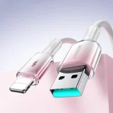 Crystal-Clear Series 3A USB-A – iPhone Lightning kábel, 1,2 m, fehér 9