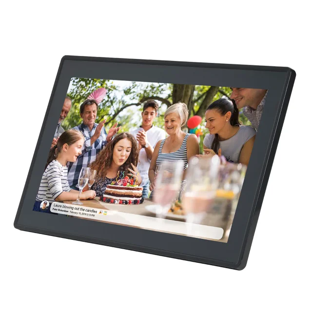15,6 hüvelykes digitális képkeret, 16 GB-os microSD, WiFi, hangszóró, MPEG4, Frameo PFF-1515B – fekete