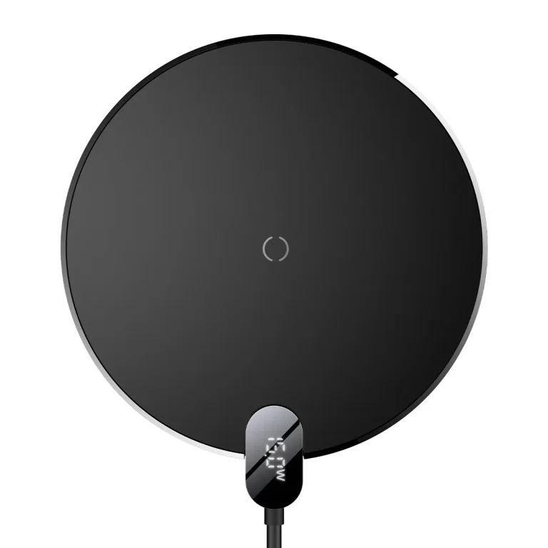 Digitális LED-kijelzős, 2. generációs, 15 W-os USB-C induktív töltő – fekete