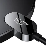 Digitális LED-kijelzős, 2. generációs, 15 W-os USB-C induktív töltő – fekete 6