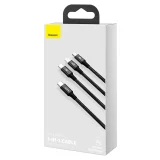 3 az 1-ben USB-C–USB-C / iPhone Lightning / microUSB kábel, 20 W PD, 1,5 m – fekete 7