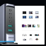 GaN 65W EU višekanalna stanica za punjenje s 4x USB-C i 2x USB-A priključka - tamnosiva 10