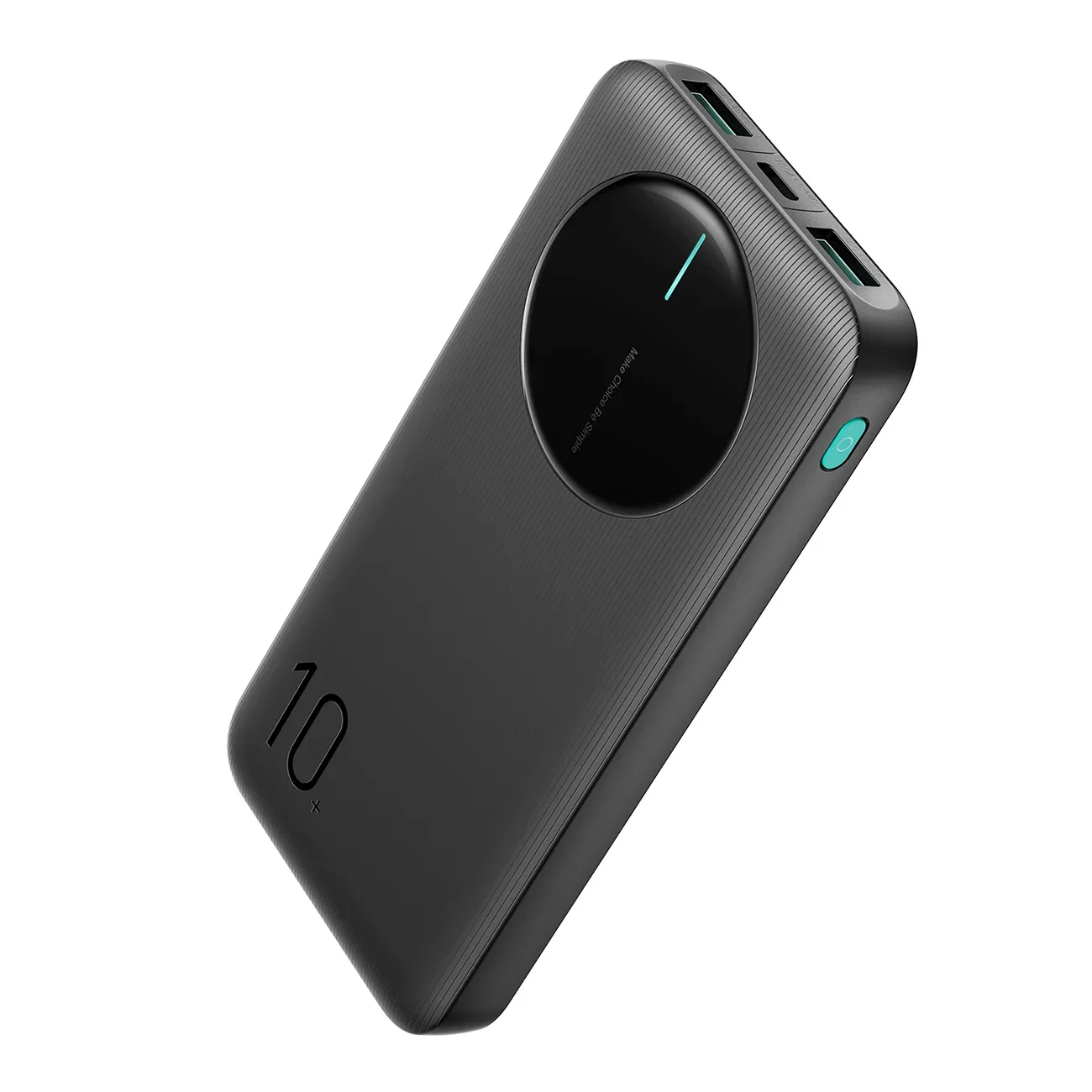 JR-PBF12 10000 mAh-s, 2,4 A-es power bank 2x USB-A és 1x USB-C porttal – fekete JR-PBF12 10000 mAh-s, 2,4 A-es power bank 2x USB-A és 1x USB-C porttal – fekete