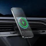 iPhone autós tartó 15 W-os vezeték nélküli töltővel szellőzőnyíláshoz – fekete 9