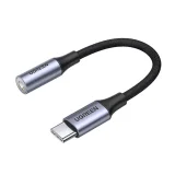 3,5 mm-es mini jack (nő) – USB-C (férfi) fejhallgató-adapter, 10 cm – szürke