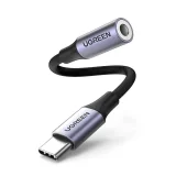 3,5 mm-es mini jack (nő) – USB-C (férfi) fejhallgató-adapter, 10 cm – szürke 2