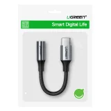 3,5 mm-es mini jack (nő) – USB-C (férfi) fejhallgató-adapter, 10 cm – szürke 3