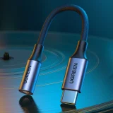 3,5 mm-es mini jack (nő) – USB-C (férfi) fejhallgató-adapter, 10 cm – szürke 4