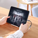 3,5 mm-es mini jack (nő) – USB-C (férfi) fejhallgató-adapter, 10 cm – szürke 5