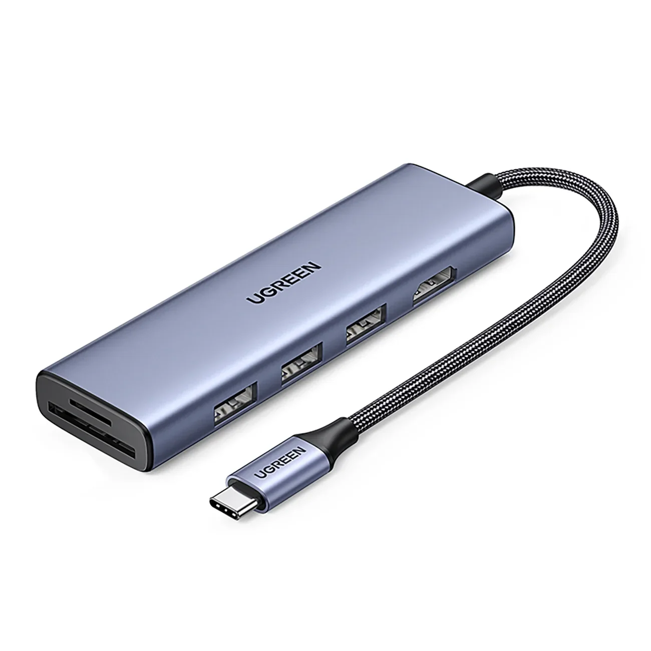 6 az 1-ben USB-C hub adapter – HDMI / USB-A / SD és TF kártyaolvasó – szürke 6 az 1-ben USB-C hub adapter – HDMI / USB-A / SD és TF kártyaolvasó – szürke