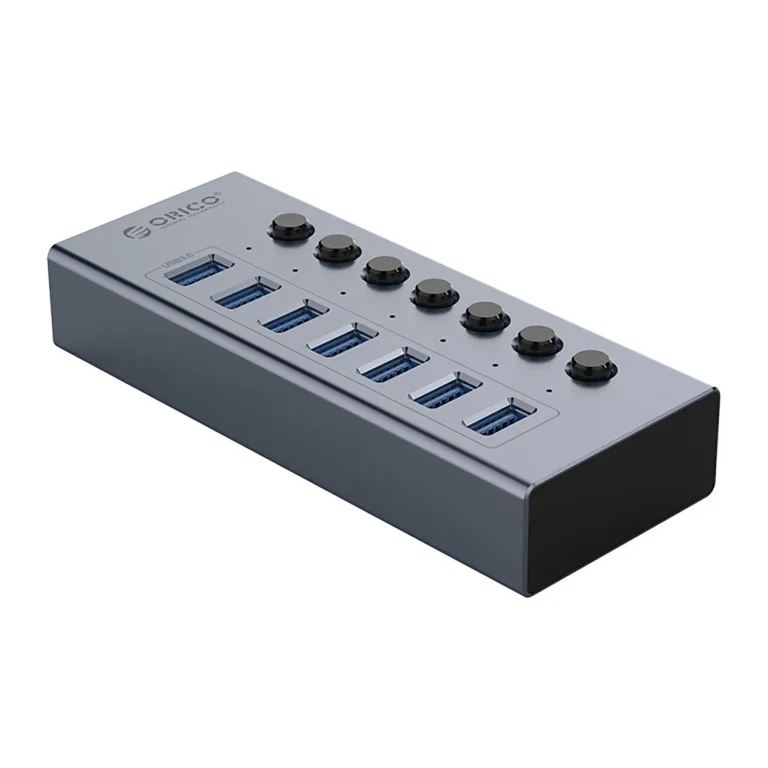 BT2U3-7AB Hub kapcsolókkal, 7x USB-A - szürke