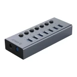 BT2U3-7AB Hub s prekidačima napajanja, 7x USB-A - Sivi 2