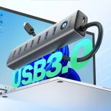 CL7U-U3 Hub osztó 7x USB-A USB-C 5V 3A 1m - szürke 3