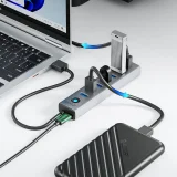 CL7U-U3 Hub osztó 7x USB-A USB-C 5V 3A 1m - szürke 4