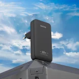 Ultravékony GaN 65 W-os utazó fali töltő USB-A USB-C PD EU / US – fekete 5