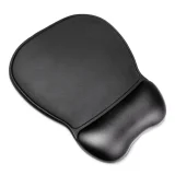 Ergonómikus egérpad és csuklótámasz, gél, öko-bőr, nagy, csúszásgátló - fekete