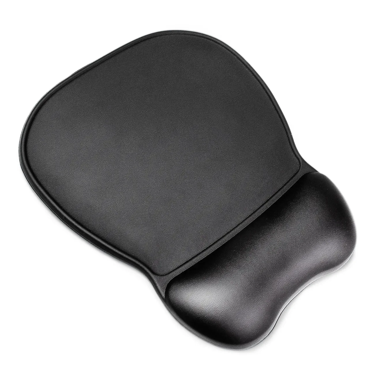 Ergonómikus egérpad és csuklótámasz, gél, öko-bőr, nagy, csúszásgátló - fekete