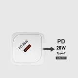 GaN fali töltő Power Delivery 20 W-tal – fehér 10