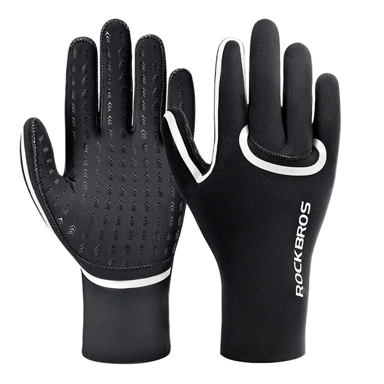 Teljes ujjas vízálló kerékpáros kesztyű, XXL méret - fekete