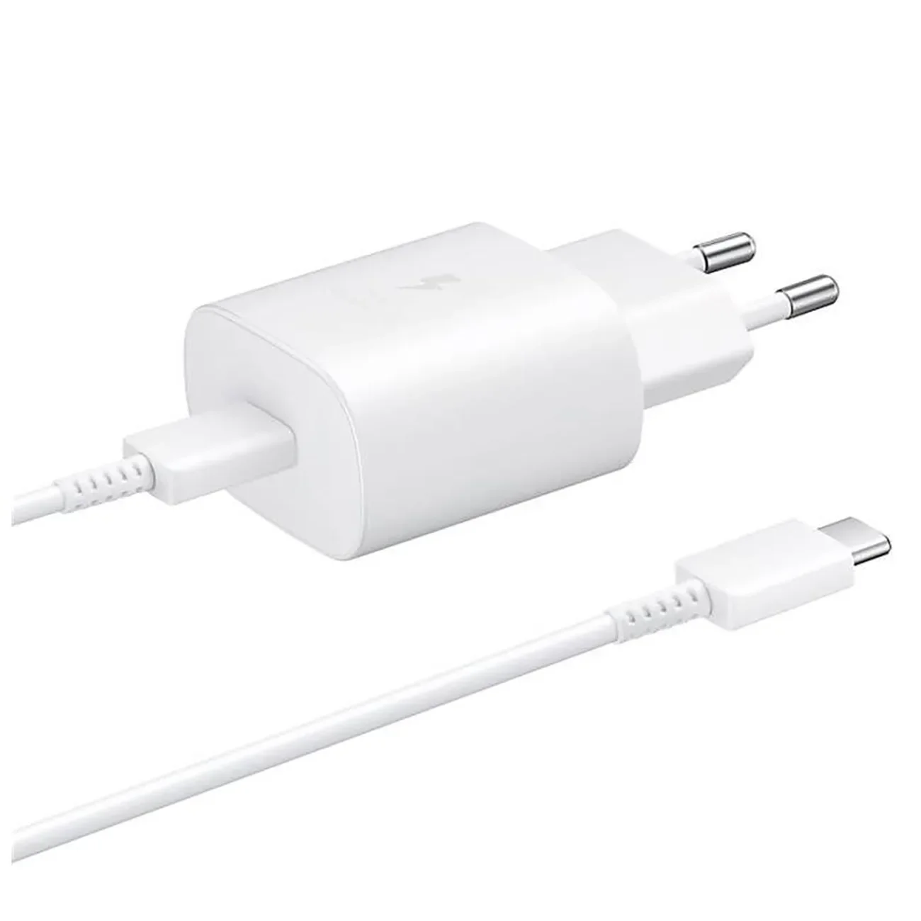 Samsung 25 W-os USB-C fali töltő USB-C kábellel – fehér
