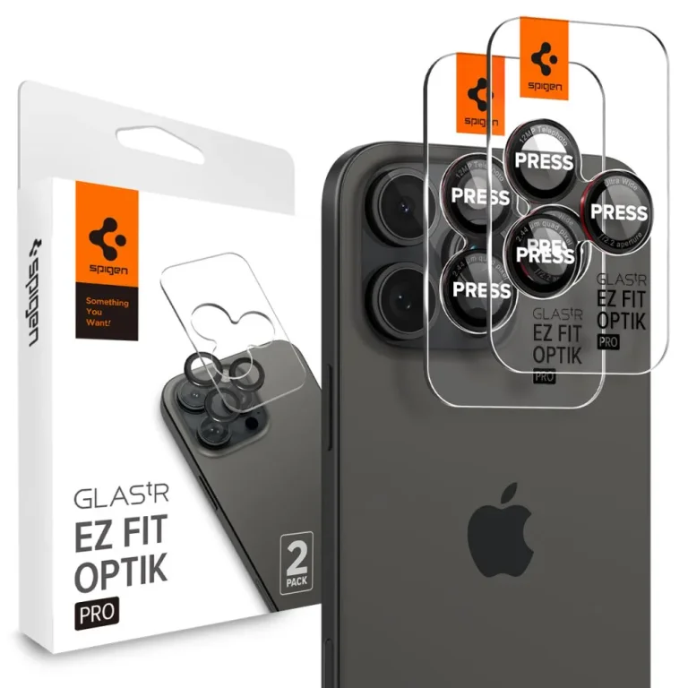Edzett üveg kamera lencsevédő iPhone 14 Pro/Pro Max/15 Pro/Pro Max/16 Pro/16 Pro Max készülékekhez – fekete, piros szegéllyel