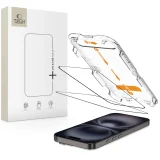 Kaljeno staklo za iPhone 15 / 16 s okvirom za postavljanje Quick Set+ - 2 kom.