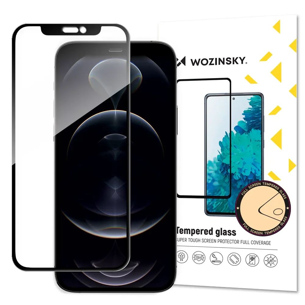 Tochko-kompatibilis, teljes képernyős edzett üveg iPhone 14 Plus / 13 Pro Max készülékekhez, kerettel – fekete Tochko-kompatibilis, teljes képernyős edzett üveg iPhone 14 Plus / 13 Pro Max készülékekhez, kerettel – fekete