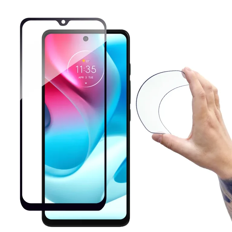 Edzett üveg képernyővédő a Moto G60s-hez, Full Cover Flexi Nano kerettel