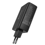 GaN fali töltő 3x USB-C PD USB-A QC 100 W – fekete 3