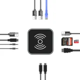 12-u-1 središnja stanica s bežičnim punjačem: USB-A, USB-C, HDMI, RJ45, SD, TF, Mini Jack - siva 5